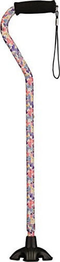 Walking Cane with All Terrain Rubber Quad Tip Base and Carrying Strap D587008