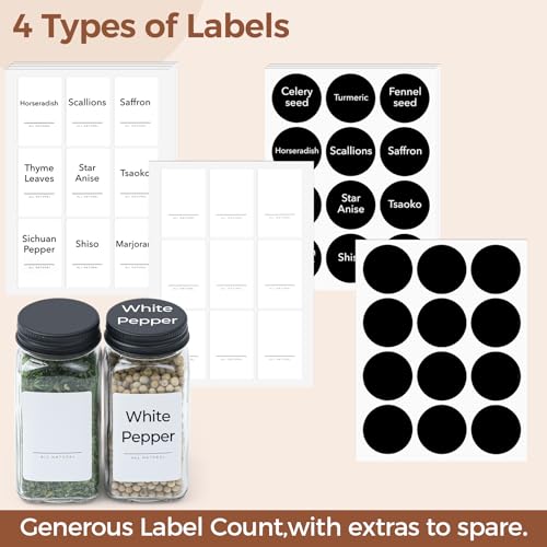 24Pcs 4oz Glass Spice Jars with Metal Lids F2641