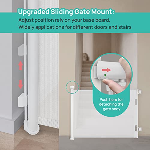 Retractable Baby Gate, 34”, Extends up to 55” Extra Wide Mesh Gate I543278