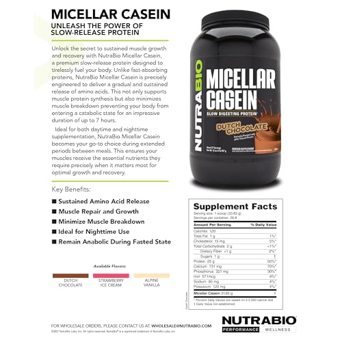 2 lbs Alpine Vanilla Micellar Casein Protein Powder S860355