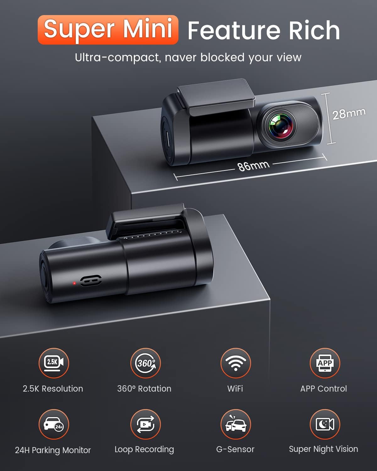 2.5K Car Dash Cam with Night Vision X963157