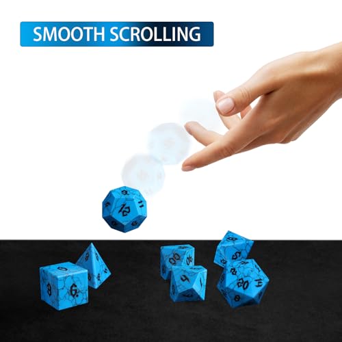 7 PCS Stone DND Dice Set with Case P585623