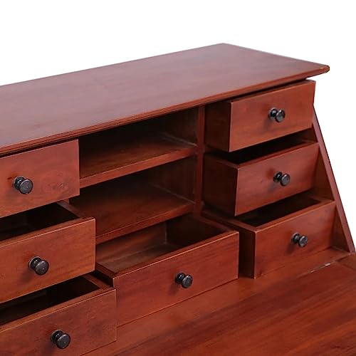 Brown Solid Wood Secretary Desk with Flip Top B862