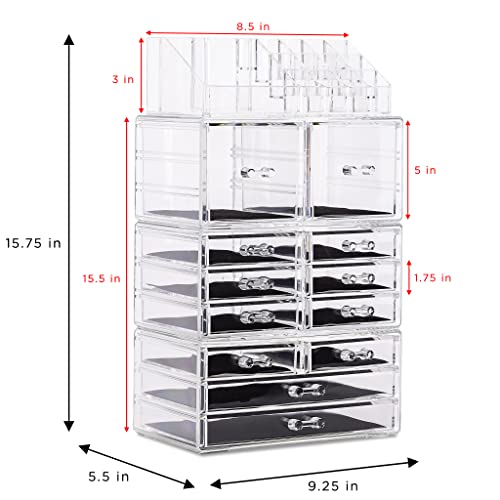 Clear Stackable 12 Drawers Makeup Organizer H502896