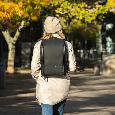 20L Water Resistant Expandable Black Backpack Y363614