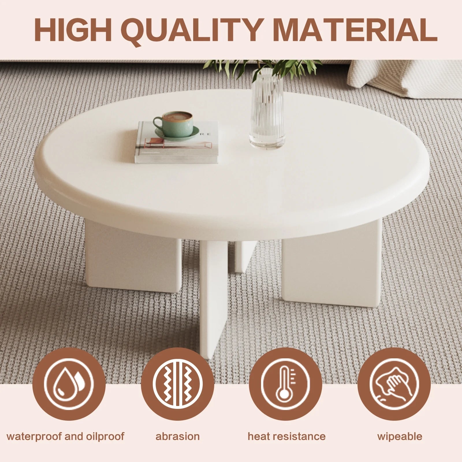 White Round Coffee Table T96864