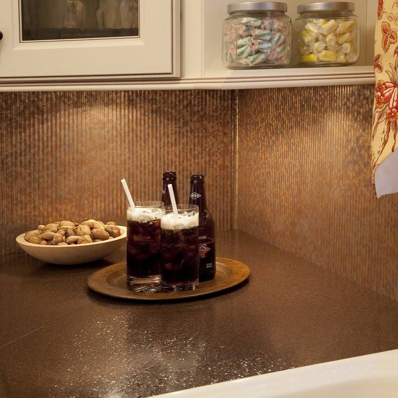 18in x 24in Rib Cracked Copper Backsplash Panel (5 Pack) D9713