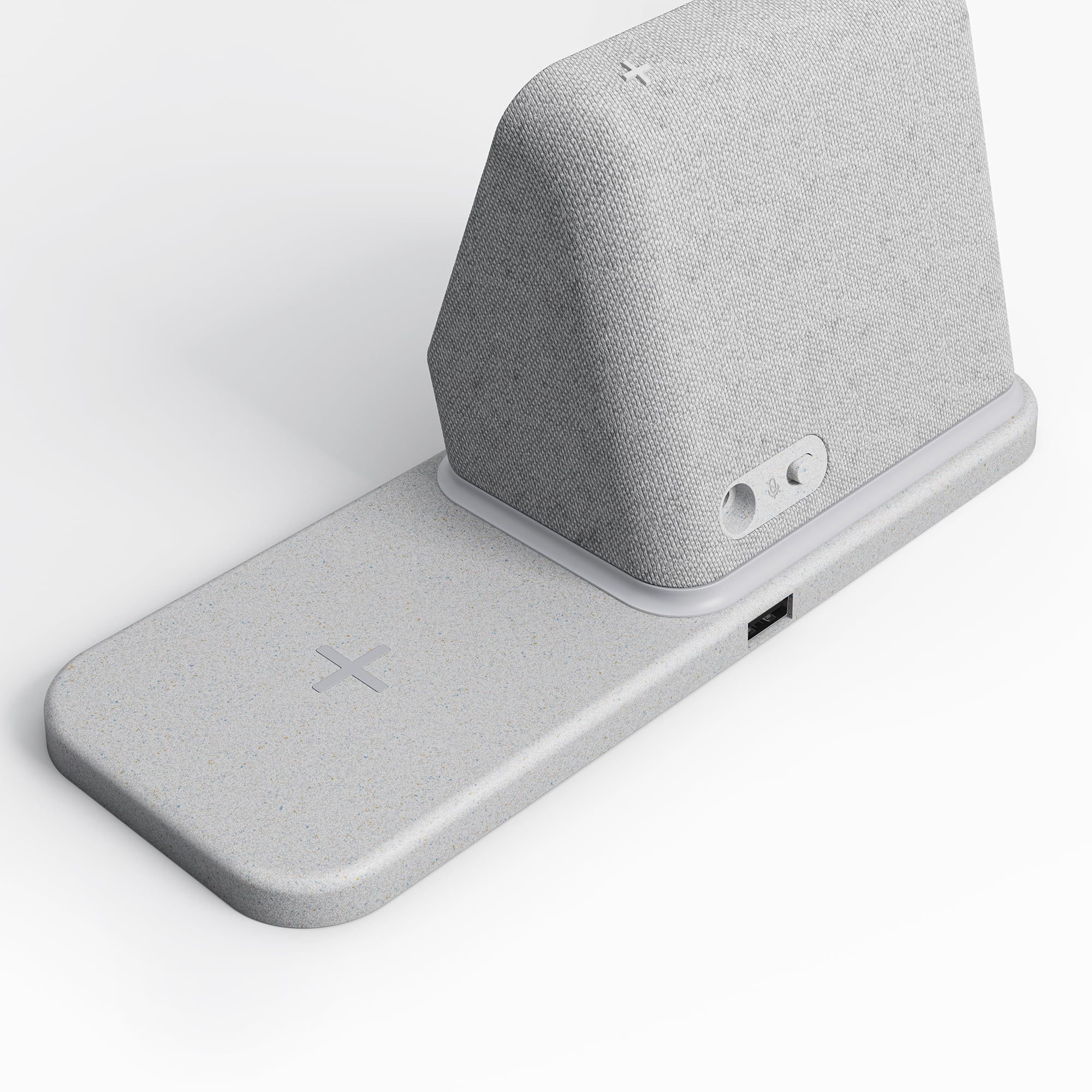 Heather Grey Smart Clock with Wireless Charging Dock P76808