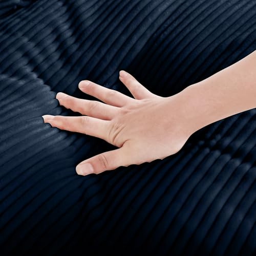 Oversized Corduroy Accent Chair with Storage Ottoman H853967