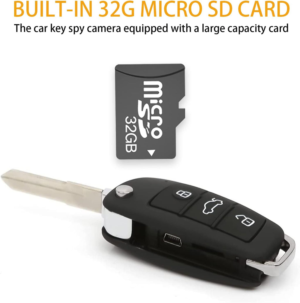 32g Car Key Spy Camera with IR Night Vision Motion Detection HD 1080P Pack of 2 Q774102