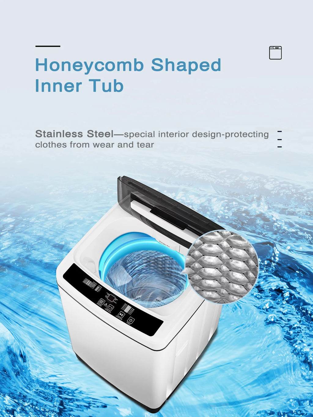 Compact 1.5 Cu.Ft Full Automatic Washer with Drain Pump, White N24585