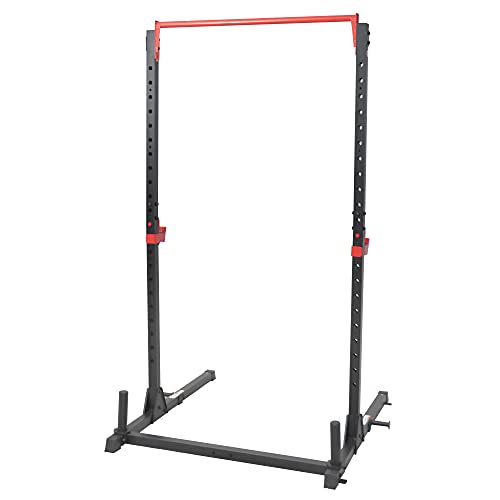 High Weight Capacity Power Cage and Squat Rack with J-Hooks, Adjustable Pull Up Bar S867