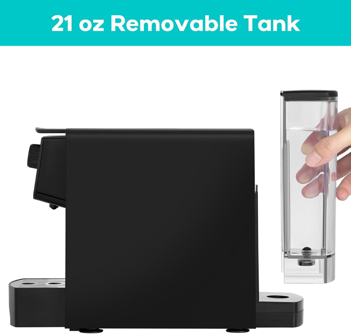 20 Bar Compact Capsule Coffee Machine with 21 oz Removable Water Tank D4461