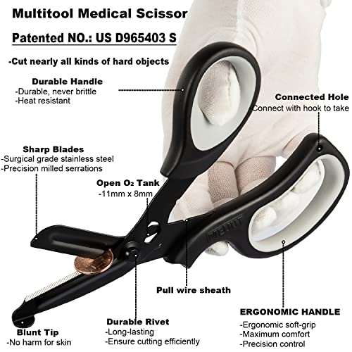 2 Pack Stainless Steel Medical Scissors with Non-Stick Blades A750889