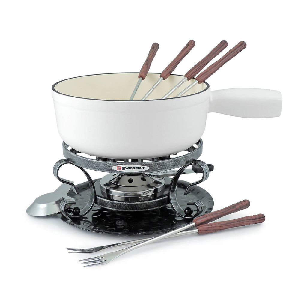 2-Quart Cast Iron Cheese Fondue Set, 9-Piece, Cherry Red Z860778