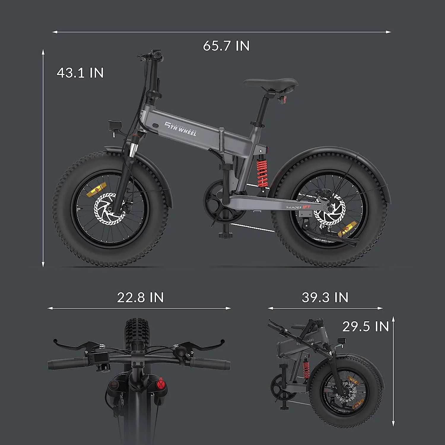 48V 10.5Ah Removable Battery 500W Motor Foldable Fat Tire Electric Bike M286