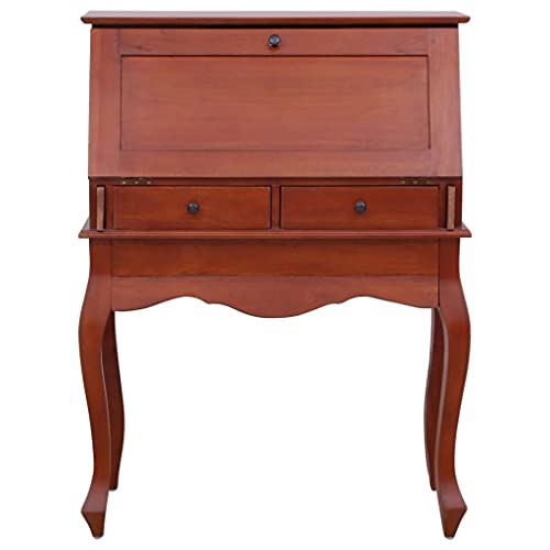 Brown Solid Wood Secretary Desk with Flip Top B862