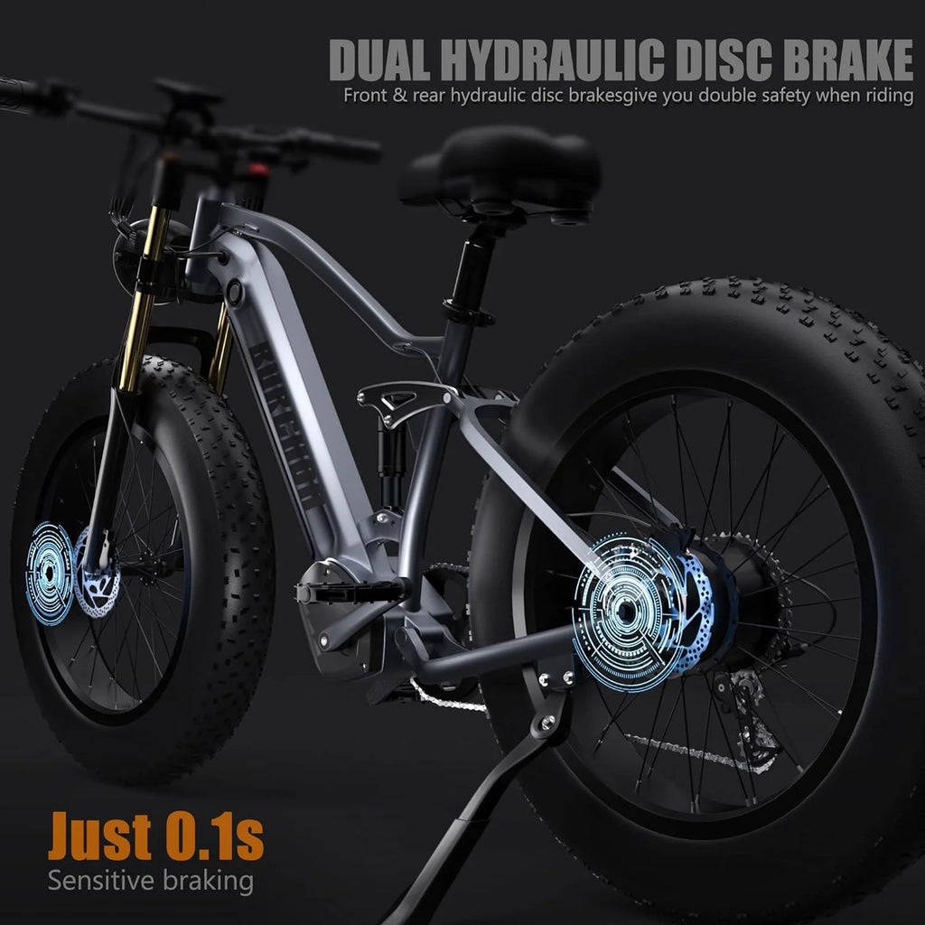 26" Fat Tire Full Suspension Electric Bike A50523