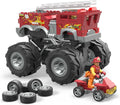 Red Monster Truck Building Toy Playset with 284 Pieces and Giant Wheels Q997831