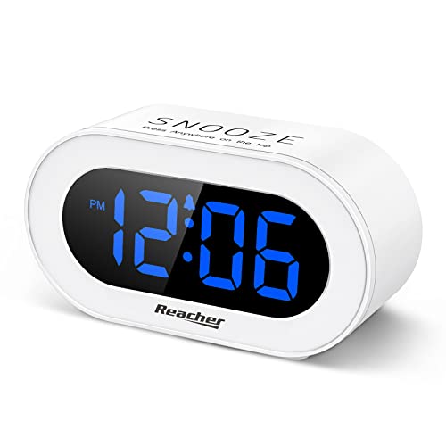 Small LED Digital Alarm Clock with Snooze (White) W720560