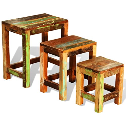 Nesting Table Set of 3 Wood I232921