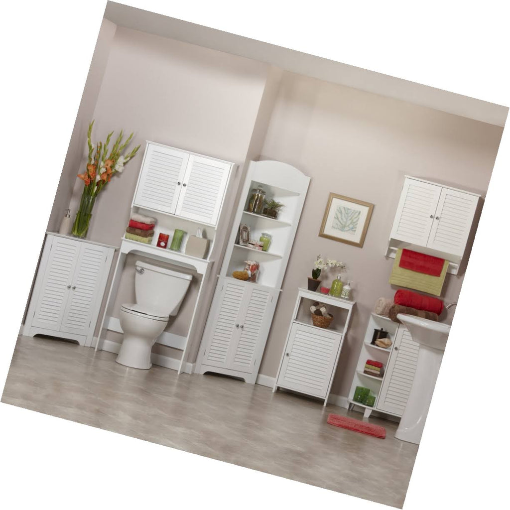 White 3-Shelf Corner Cabinet Q9311