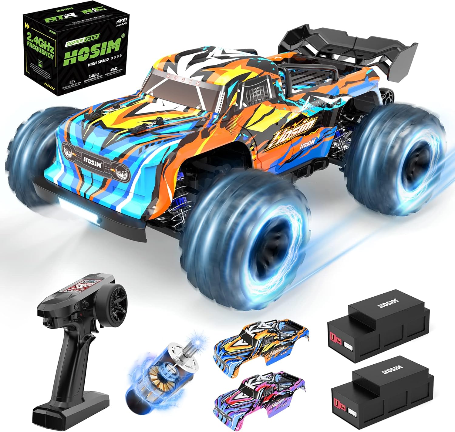 1:16 Brushless RC Car 52+KMH 4X4 Waterproof Off Road Buggy L1614