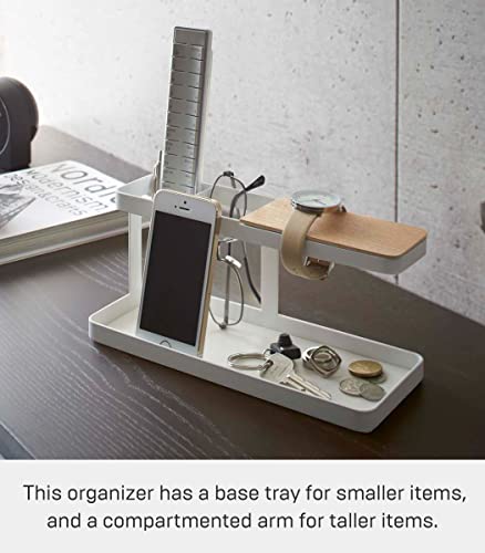 White Desk Bar-Wood & Steel Organizer J9301