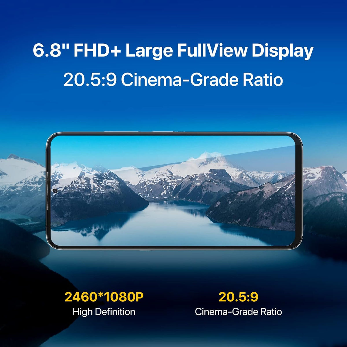 Unlocked Cell Phone, 4GB+128GB Expandable 256GB, 6.8 Inch FHD Touch Screen, 5150mAh Battery, Dual SIM 4G F130696