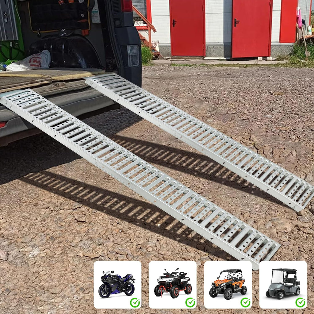 Silver Anti-Slip ATV Ramp Set of Two, 1500 lbs Capacity N99616