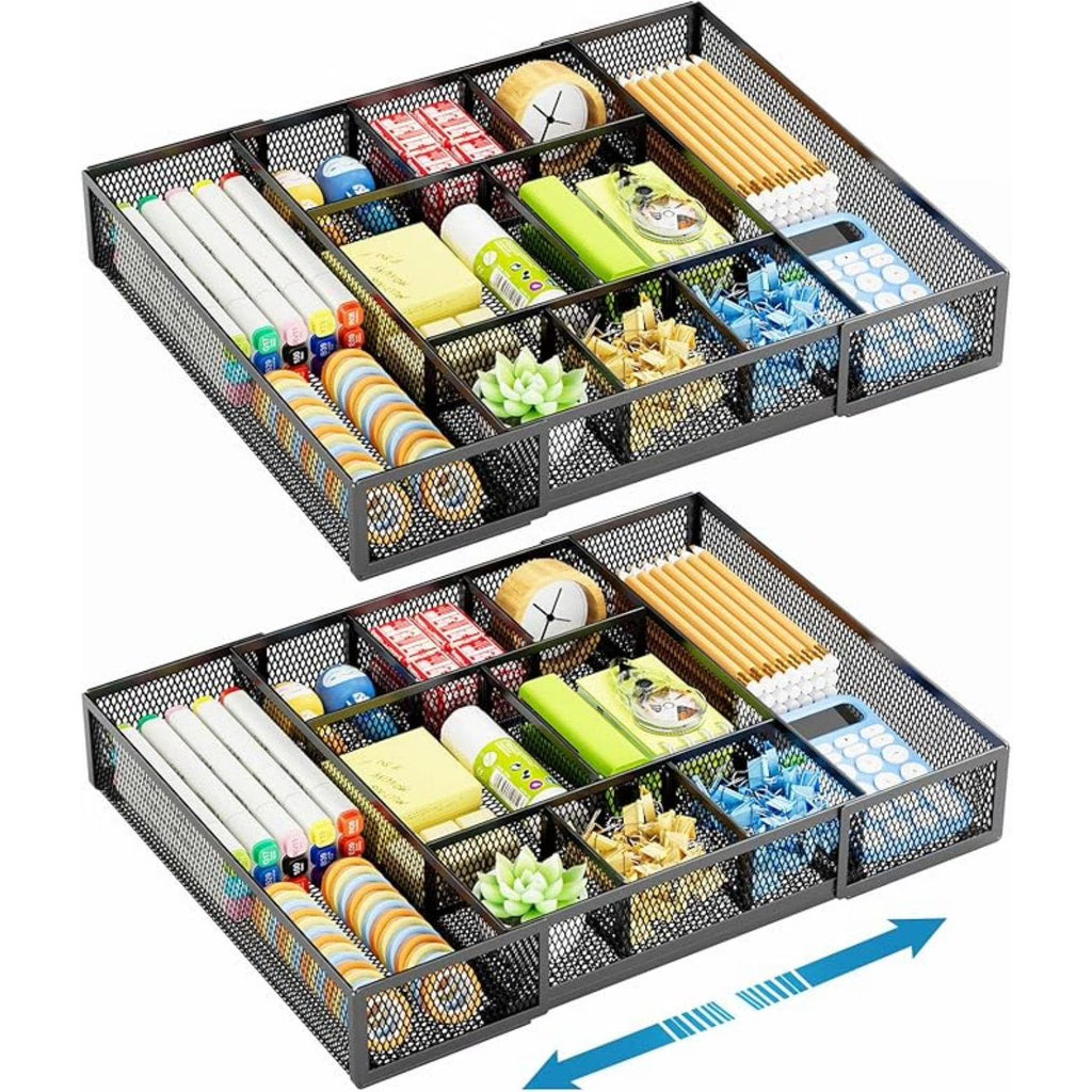Mesh Drawer Organizer with 10 Adjustable Compartments D40867