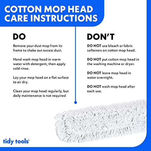 36 in. Cotton Reusable Dust Mop with Wooden Handle Z73395