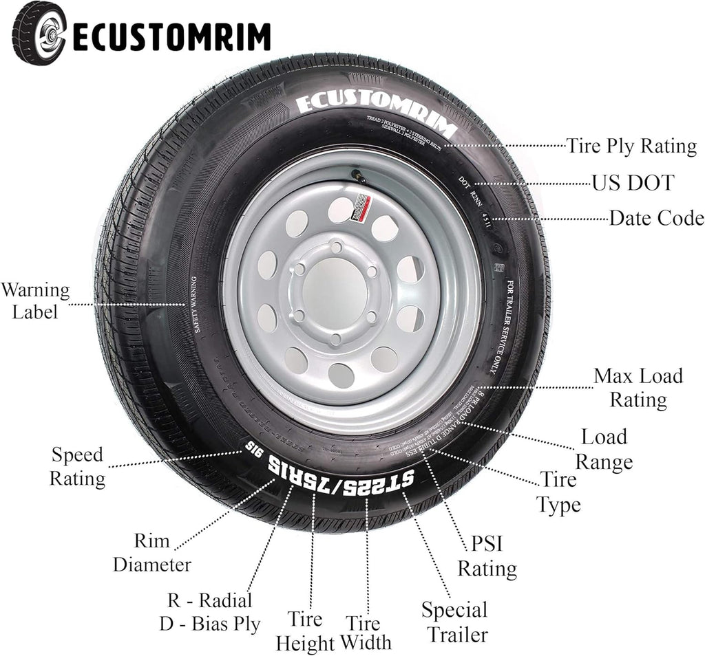 18 X 8.5 X 8 White 4 Lug Hole Golf Cart Tires & Rims C72697