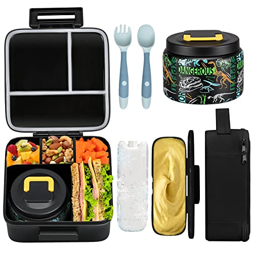Bento Lunch Box with 8oz Soup Thermo, 5 Compartment, Thermo Food Jar and Lunch Bag X1732