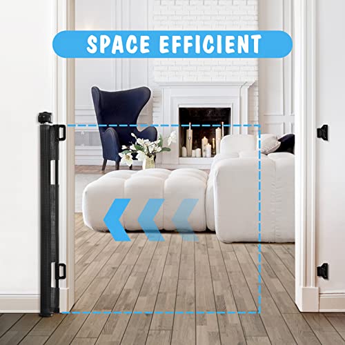 2 Pack Retractable Mesh Baby Gate 33" Tall Extends to 55" Wide White F58740