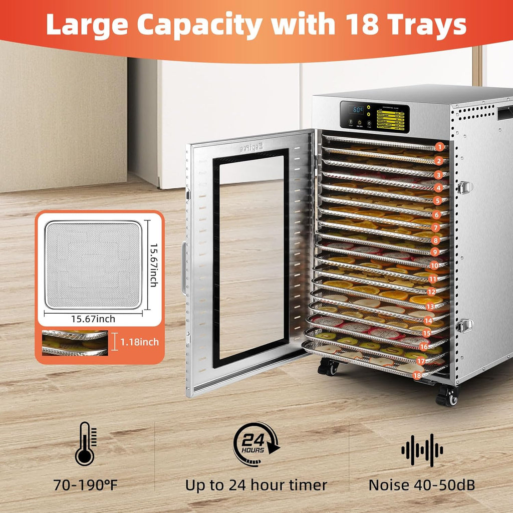 18 Trays Stainless Steel Commercial Food Dehydrator I10678