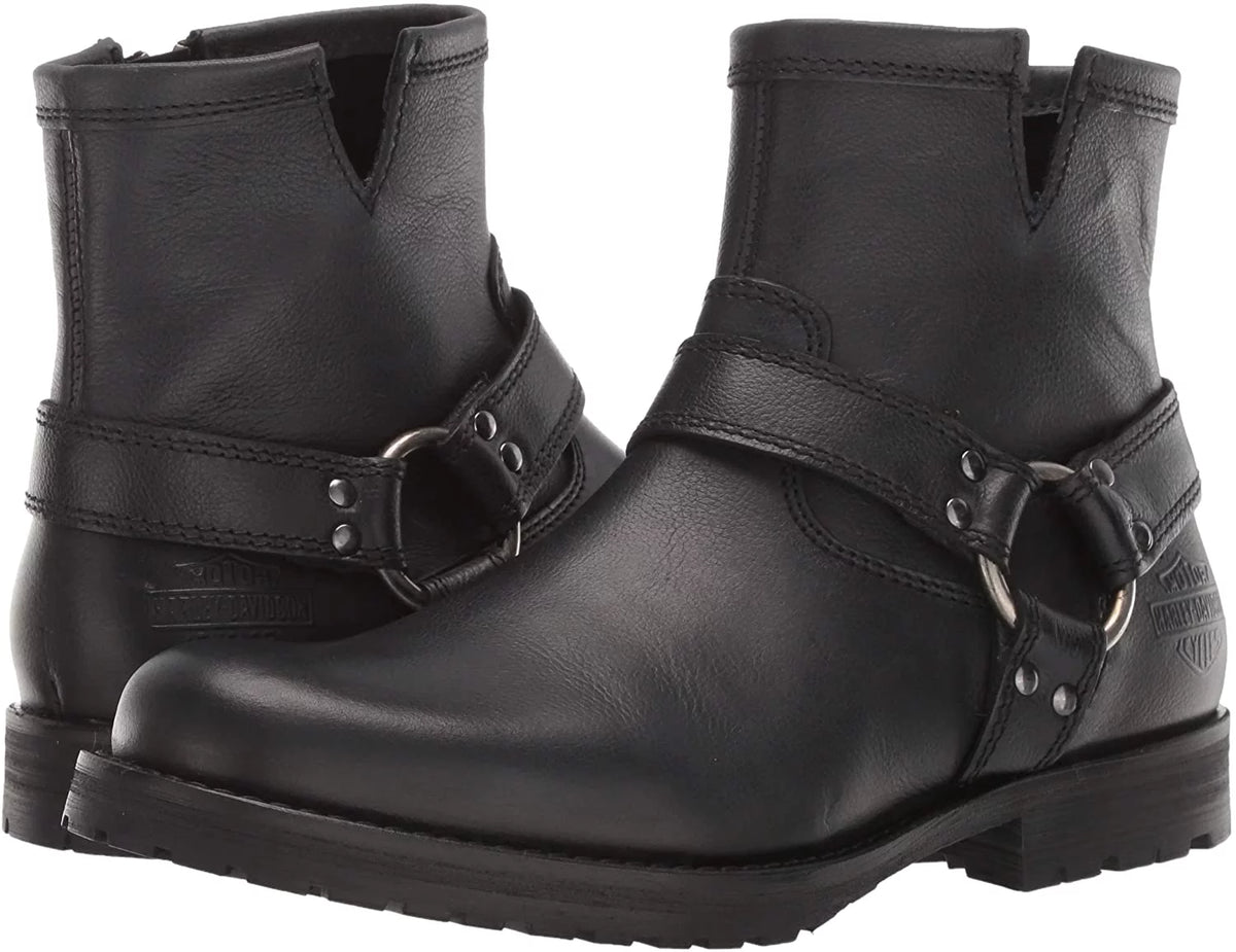 Black Harness Side Zipper Boots N27487