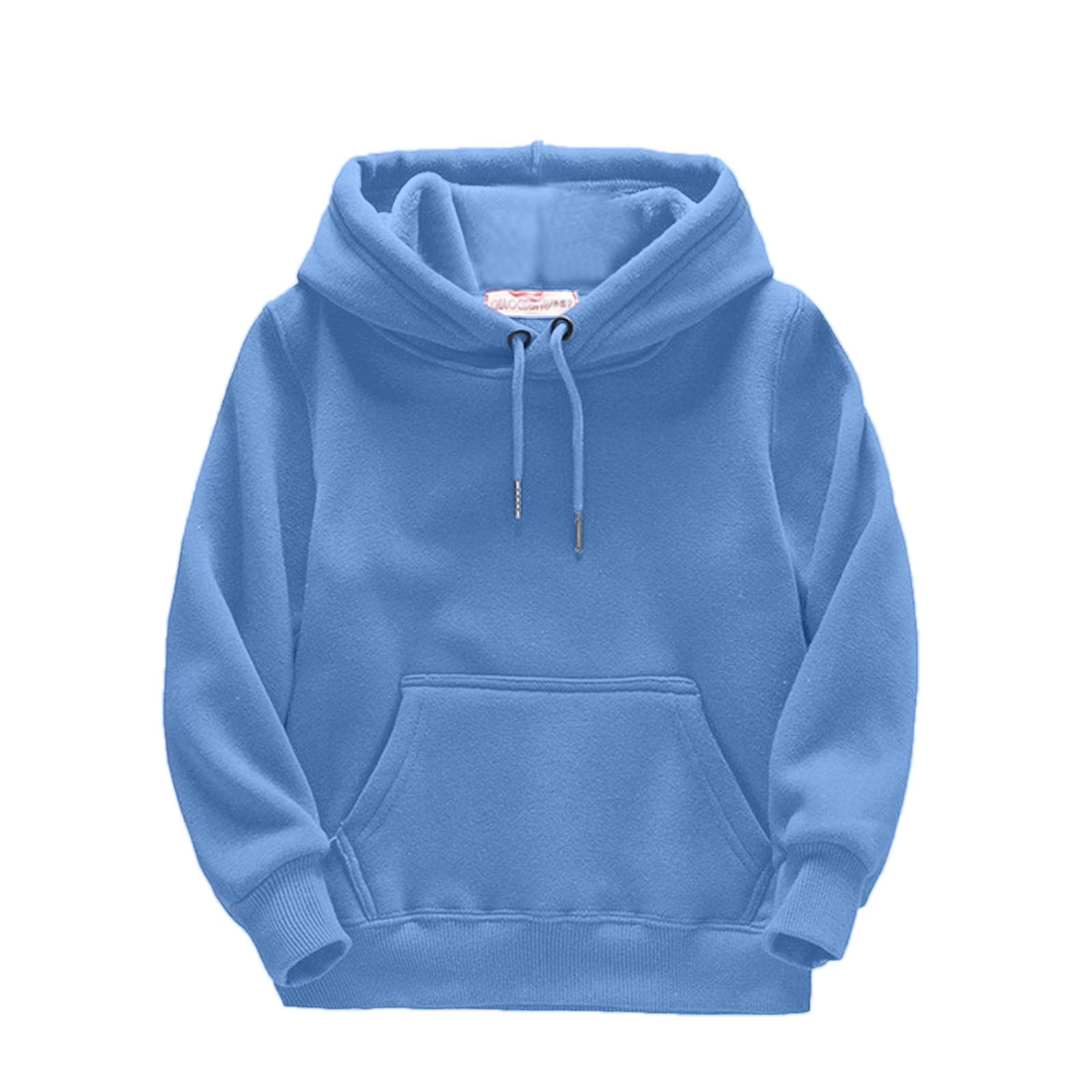 Boys Hoodies Winter Drawstring Hooded Solid Color Print Girls Sweatshirts Kids Pullover with Pockets Q22309