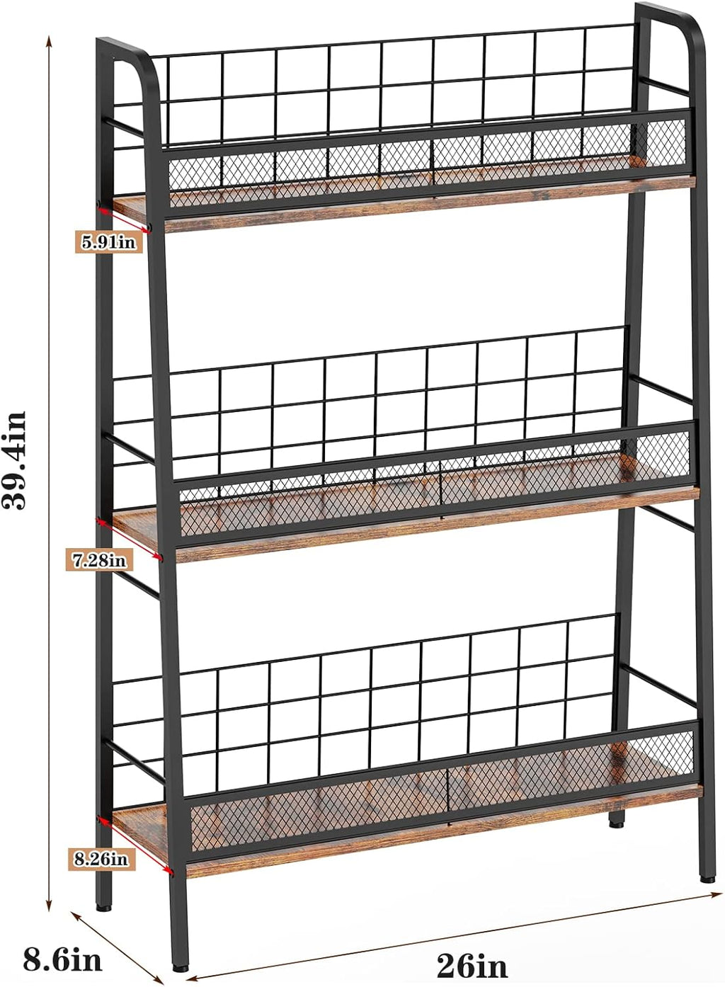 3 Tiers Solid Metal LP Record Storage Rack F8526