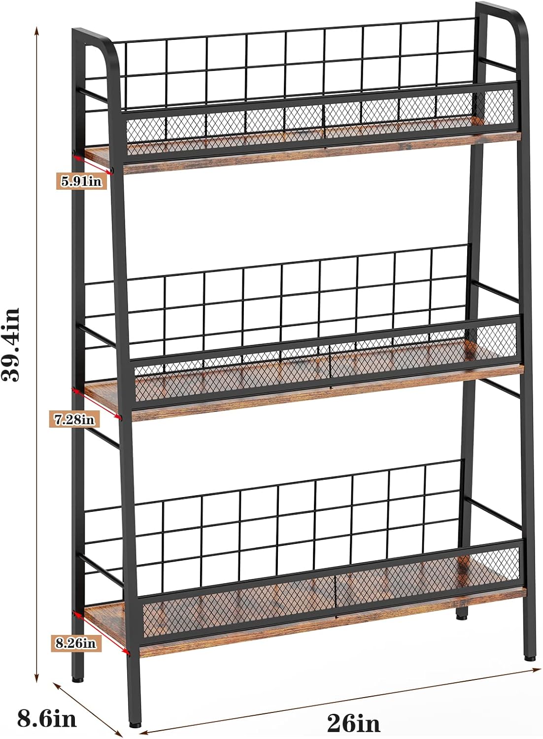 3 Tiers Solid Metal LP Record Storage Rack F8526