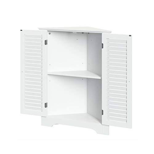 White 3-Shelf Corner Cabinet Q9311