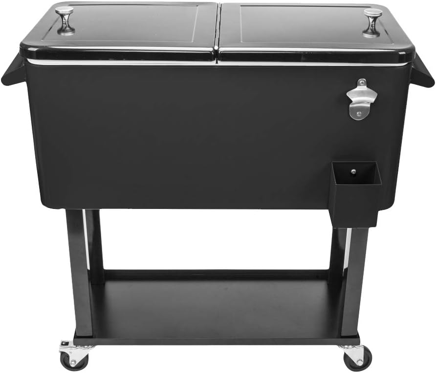 80 Quart Rolling Ice Chest with Shelf U57852