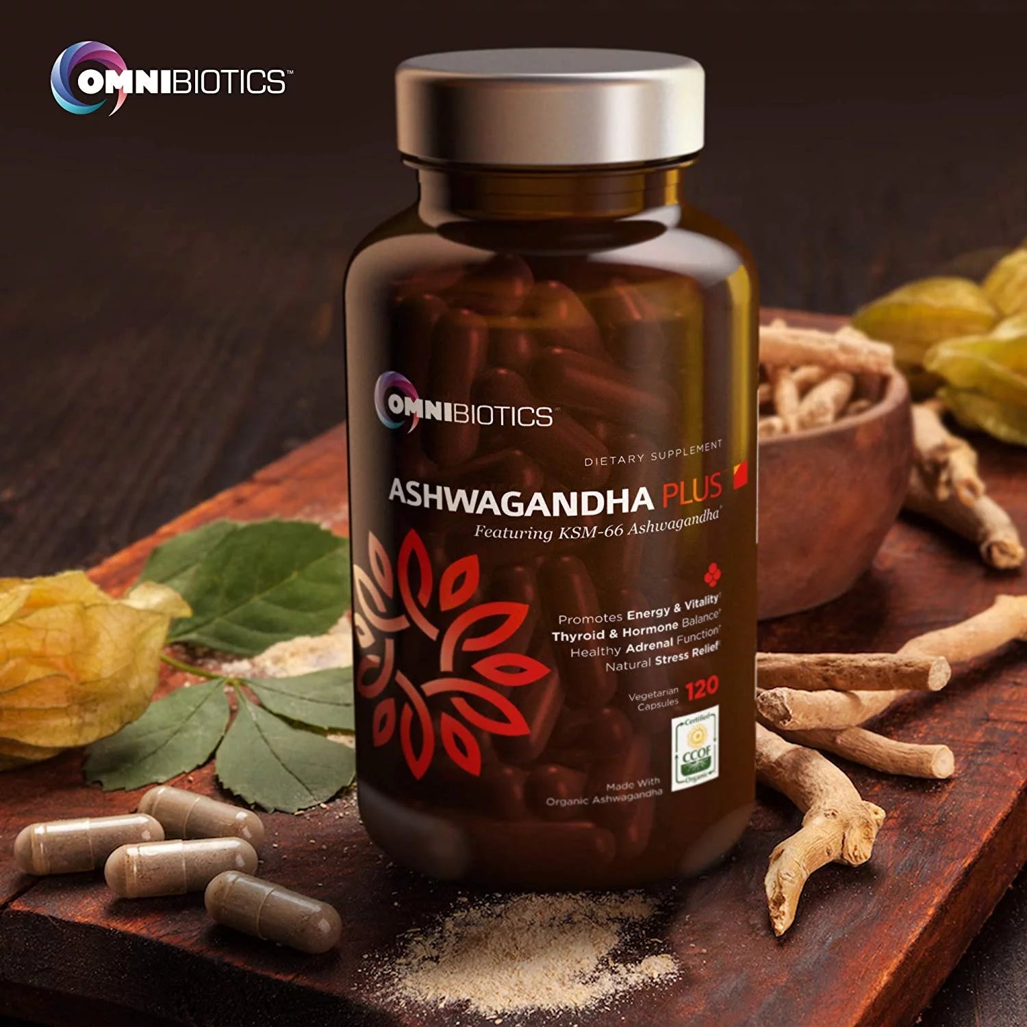 1300 mg KSM-66 Ashwagandha Supplement, 120 Vegan Capsules Y34427