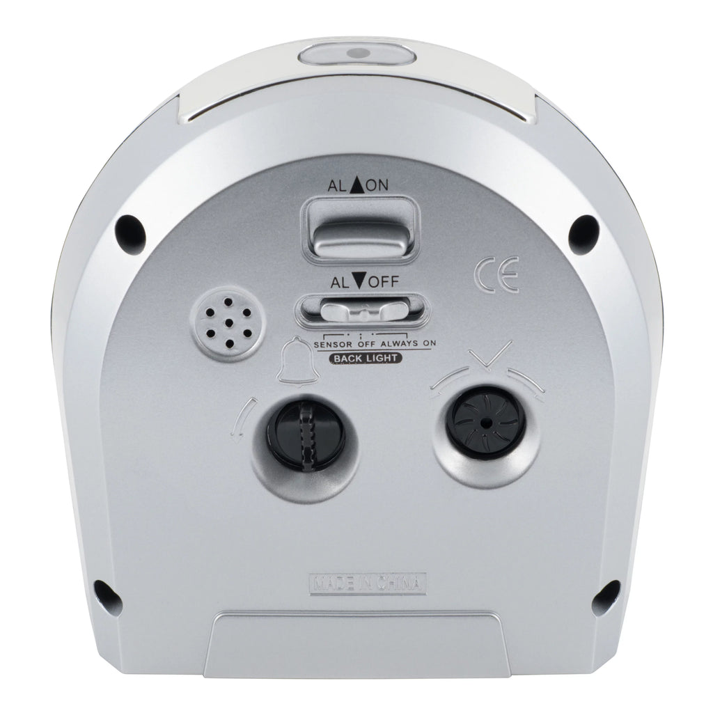 Silver Silent Sweep Night Vision Alarm Tabletop Clock Z661