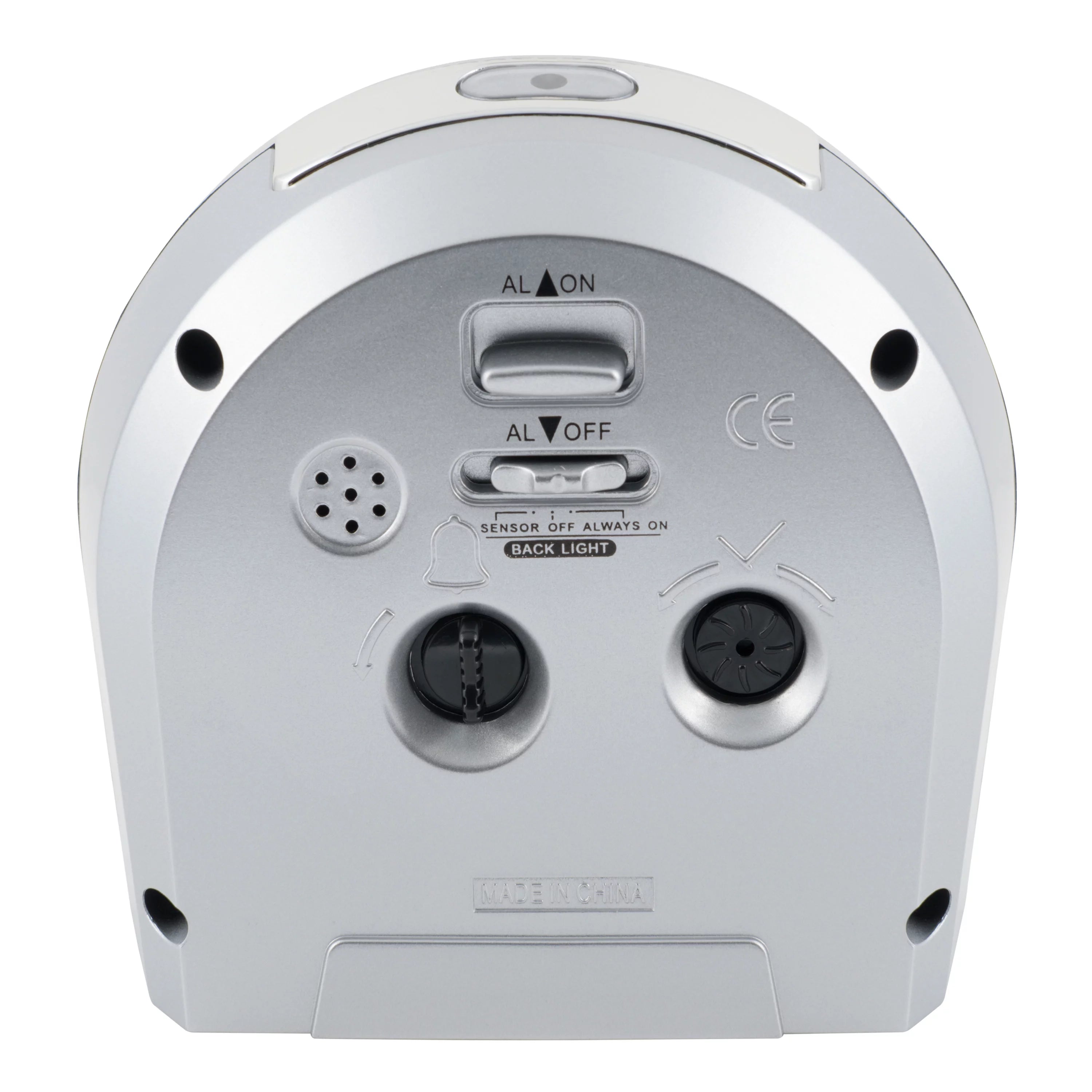 Silver Silent Sweep Night Vision Alarm Tabletop Clock Z661