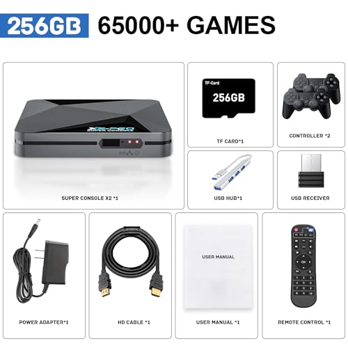 Retro Game Console with 65,000+ Classic Games, 4K HD Output N325