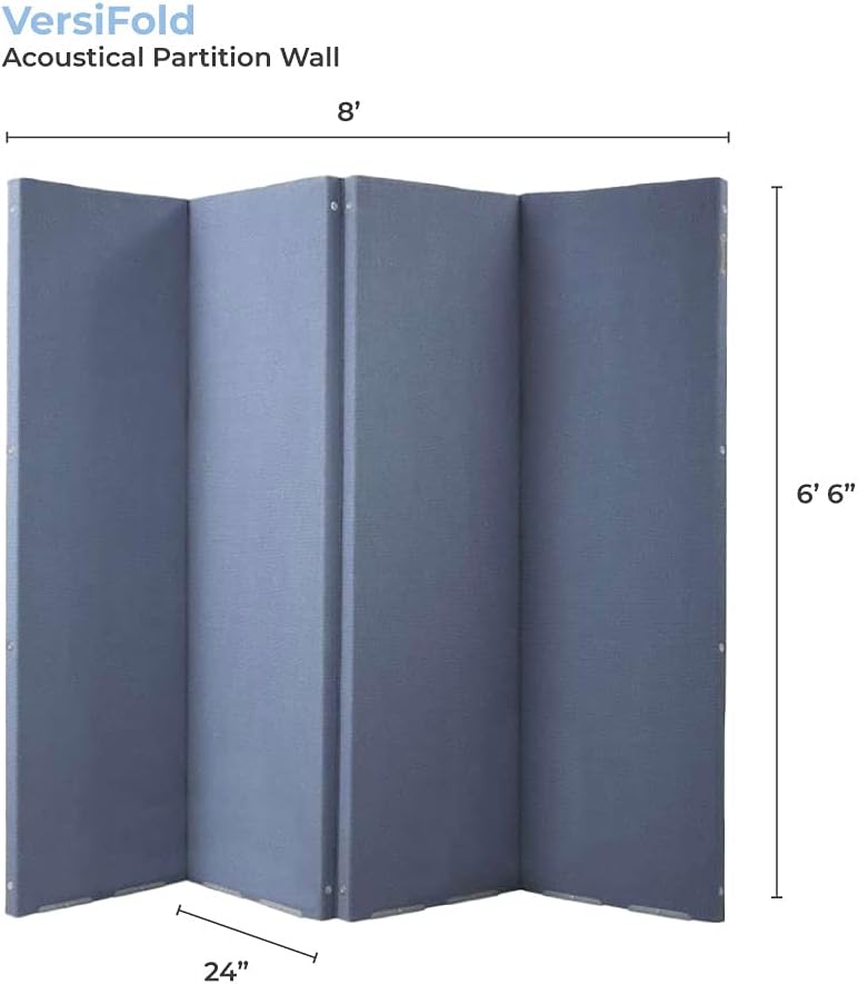 Blue 8 x 6.6 Folding Partition Panel Room Divider V354960