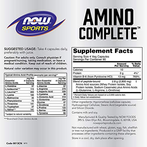 120 Veg Capsules Protein Blend with 21 Aminos and B-6 U5910