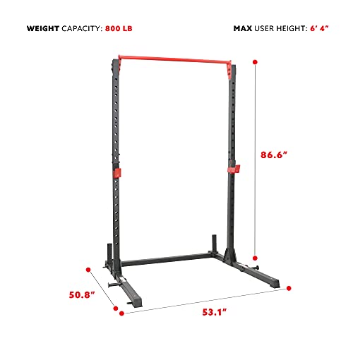 High Weight Capacity Power Cage and Squat Rack with J-Hooks, Adjustable Pull Up Bar S867
