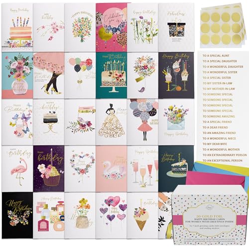 30 Unique Christmas Cards with Envelopes 4x6 and Gold Sealing Stickers Boxed Greeting Cards Set U523867